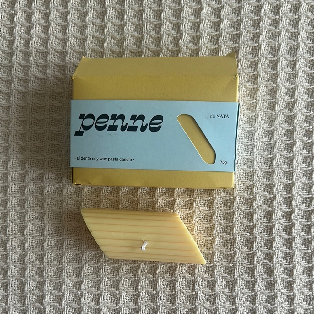 Yellow and Blue Pasta Candle Set